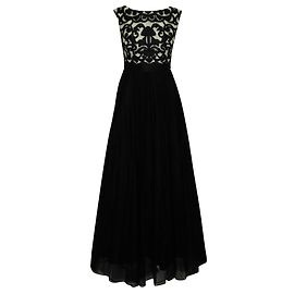 Aidan Mattox Robe de soirée en maille noire et blanche Noir