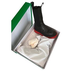 Botas de couro pretas Bottega Veneta 39 Preto