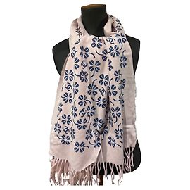 Cachecol Chanel de lã e caxemira rosa e azul Rosa Azul