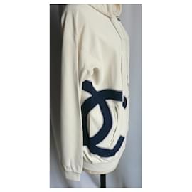 Chanel-CHANEL Mixed vest ecru logo Chanel Marine Homme TM NEW CONDITION-Cream
