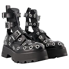 Alexander Mcqueen-Stivaletti - Alexander Mcqueen - Nero/Bianco - Pelle-Nero