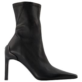Courreges Stivaletti Stiletto in Pelle Nera Nero