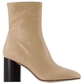 Aeyde-Alena 75Mm Round Toe Ankle in leatherBoot-Brown,Beige