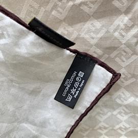 Fendi-Light Beige FF Monogram Cotton Neck Scarf 54 x 54 cm-Beige