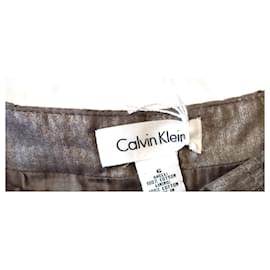 Calvin Klein-SAIA CALVIN KLEIN COLEÇÃO SAIA "LES KHAKIS" T EMERISE PLISSADA6 OU T 40-Caqui