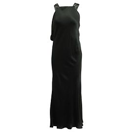 Hugo Boss Vestido de noche largo negro con espalda de encaje Negro