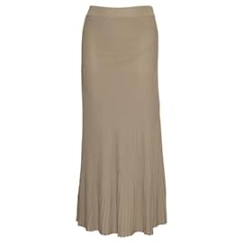 Michael Kors-Beige Pleated Maxi Skirt-Flesh