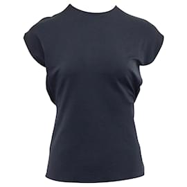 Calvin Klein-Blue Cap Sleeve Top-Blue,Navy blue