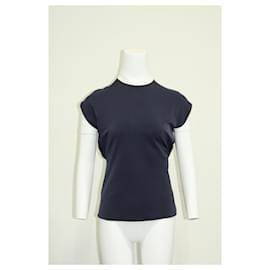 Calvin Klein-Blue Cap Sleeve Top-Blue,Navy blue