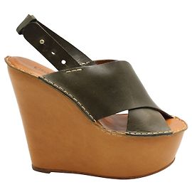 Chloé Chaussures compensées Tucson Calf Criss Cross en brun olive Marron