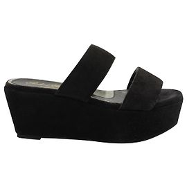 Robert Clergerie Black Frazzia Suede Wedges Black