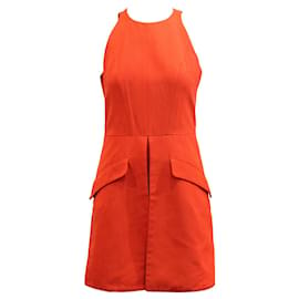 Alexander Mcqueen-Orange Sleeveless Mini Dress-Orange