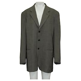 Armani-Grey Textured Classic Blazer-Grey