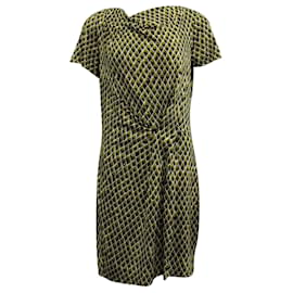 Diane Von Furstenberg-Annabelle short sleeve dress in black & gold -Black