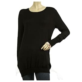 Burberry Brit-Burberry Brit Black Merino Wool Knit Mini Length Dress ou Long Top taille L-Noir