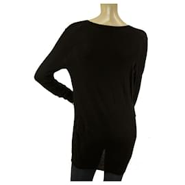 Burberry Brit-Burberry Brit Black Merino Wool Knit Mini Length Dress ou Long Top taille L-Noir