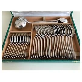 Christofle-Basic cutlery set in silver metal-Silvery