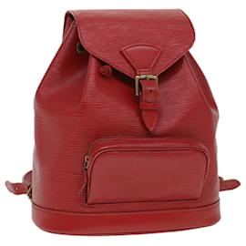 Louis Vuitton-LOUIS VUITTON Epi Montsouris MM Backpack Monaco 700th Red LV Auth 36931-Red