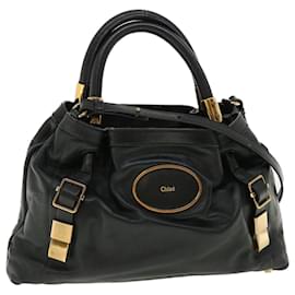 Chloé-Chloe Hand Bag Leather 2way Black 03-10-51-5811 auth 36553-Black