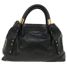 Chloé-Chloe Hand Bag Leather 2way Black 03-10-51-5811 auth 36553-Black