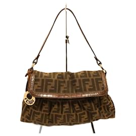 Fendi-Chef Bag/Zucca-Brown,Black,Dark brown