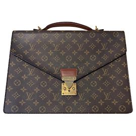 Louis Vuitton Pasta de couro marrom Marrom