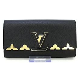 Louis Vuitton-Portefeuille Capucines-Black,Golden