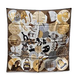 Christian Dior Sciarpa di seta di design vintage marrone borse e accessori Marrone