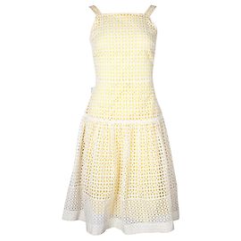 Carolina Herrera Vestido de encaje amarillo Amarillo