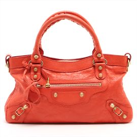 Balenciaga Orange Lambskin First Giant Orange