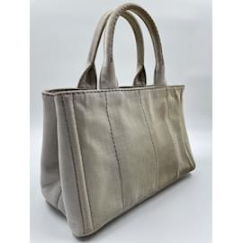 Prada-Grey Canvas Prada Canapa Tote-Grey
