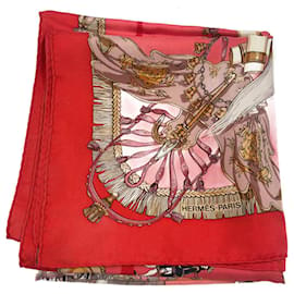 Hermès-Red Silk Hermes Scarf-Red