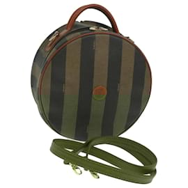 Fendi-FENDI Pecan Canvas Hand Bag 2way Brown Khaki Auth 36762-Brown,Khaki