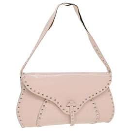 Céline-CELINE Studs Shoulder Bag Leather Pink CE00/23 Auth am3799-Pink