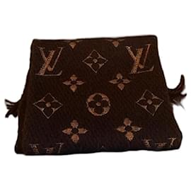 Louis Vuitton-LV Logomania scarf-Brown