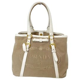 Jacquard con logotipo de Prada Beige