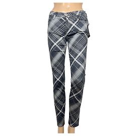 Jeans Skinny 7 For All Mankind Estampado Cuadros Negro Gris Negro Gris
