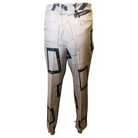 Autre Marque-Metradamo geometric patterned trousers-Grey
