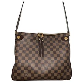 Bolsa transversal Louis Vuitton marrom de couro e tecido Marrom