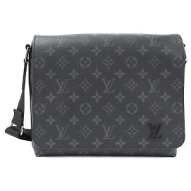 Louis Vuitton Monogram Eclipse District PM Shoulder Bag Black Black