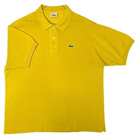 Rare Polo 100% cotons piquer jaune a  Xl/42/6 100% authentique Lacoste Jaune
