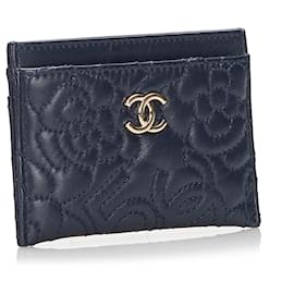 Chanel-Chanel Blue CC Camellia Card Holder-Blue