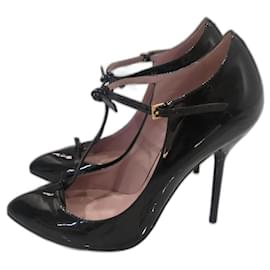 Gucci-Gucci Black Patent T bar heels sz 38-Black