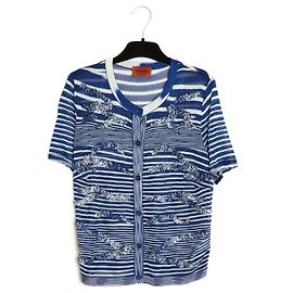Missoni BLAUER CARDIGAN INTARSIE IN36 Blau