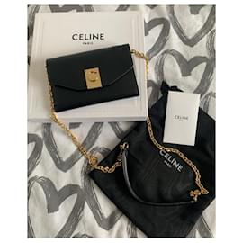 Céline-PHONE CLUTCH-Black,Gold hardware