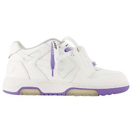 Off White Baskets Out Of Office - Blanc Cassé - Blanc/Violet - Cuir Violet