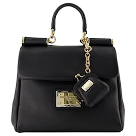 Dolce & Gabbana-Sicily Small Soft Handbag - Dolce & Gabbana -  Black - Leather-Black