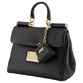 Dolce & Gabbana-Sicily Small Soft Handbag - Dolce & Gabbana -  Black - Leather-Black