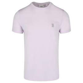 Burberry-Burberry Embroidered Logo Cotton T-Shirt-Purple
