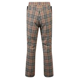 Burberry-Burberry Tailored Check Wool Pants-Brown